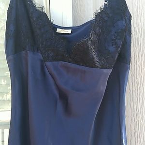 Navy Blue Silk Slip